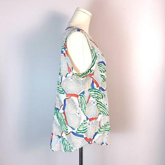 Anthropologie Maeve Women Sunseeker Umbrella Print Top Sleeveless Blouse Tank - Picture 5 of 12